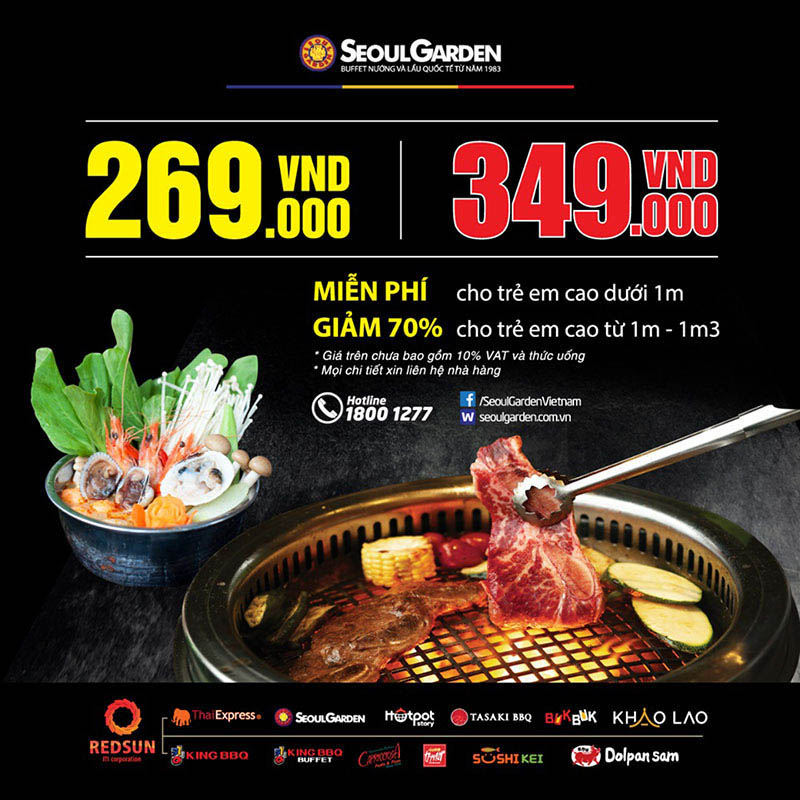 Seoul Garden - Địa chỉ buffet nướng TPHCM giá rẻ 