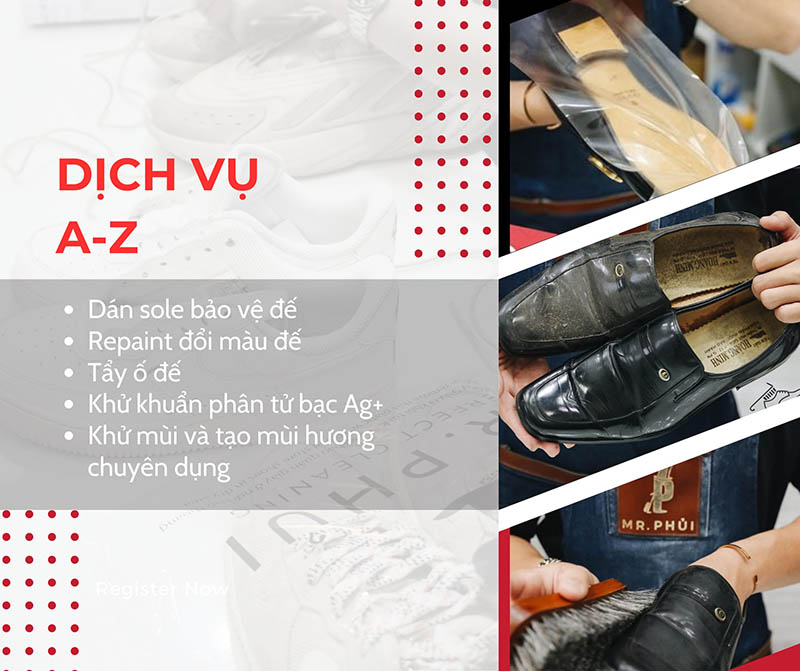 Tiệm sửa giày sneaker TPHCM uy tín - Shop Mr Phủi